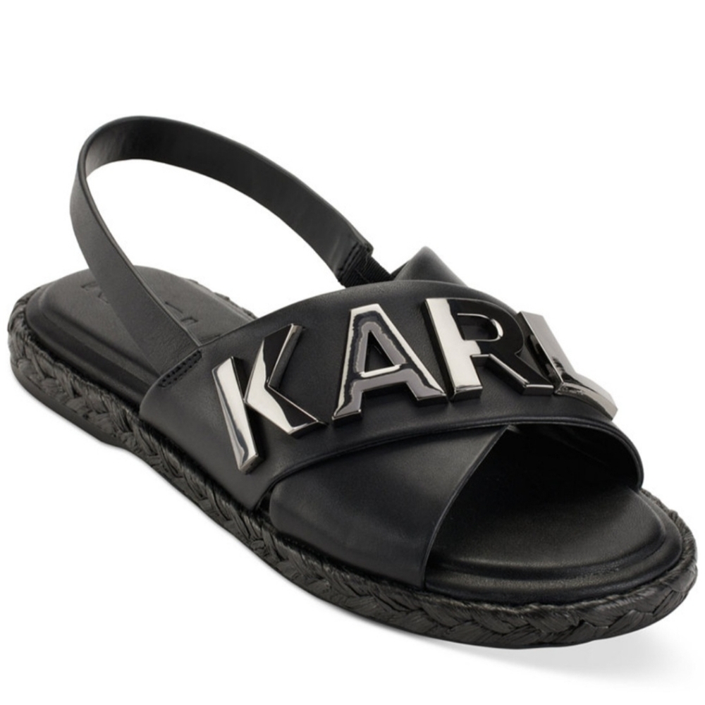 Karl Lagerfeld Paris Charla Espadrille Slingback strap Sandals NWOB